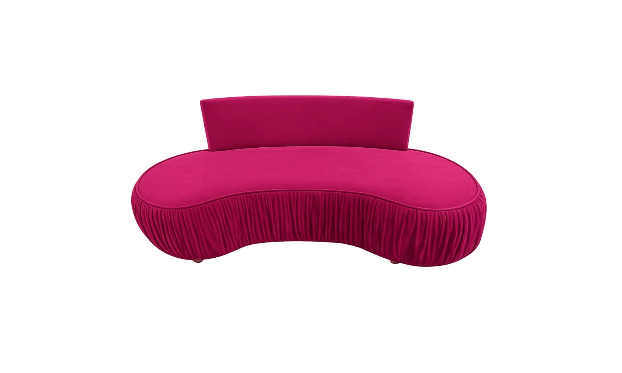 Red Modern Velvet Curved Diwan